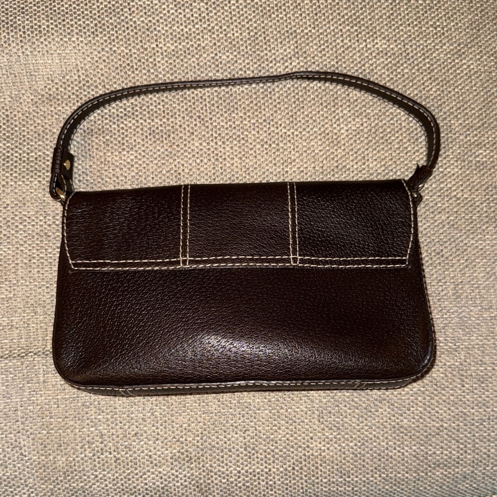 EXCELLENT CONDITION- KATE SPADE Chocolate Leather Shoulder Bag.- CLEAN - Picture 2 of 7